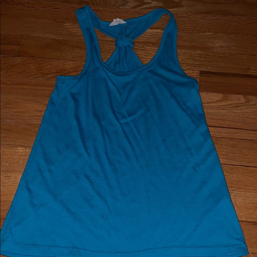 Blue workout tank top